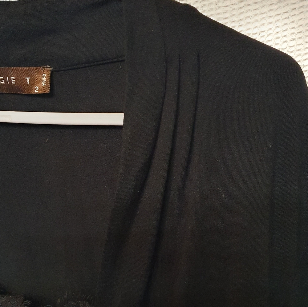 Maggie T black long sleeve top with lace detail - Picture 2 of 4